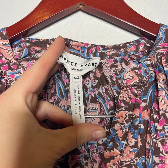 Apiece Apart Pink Mitte Floral Top Sz XXS - Picture 4 of 8